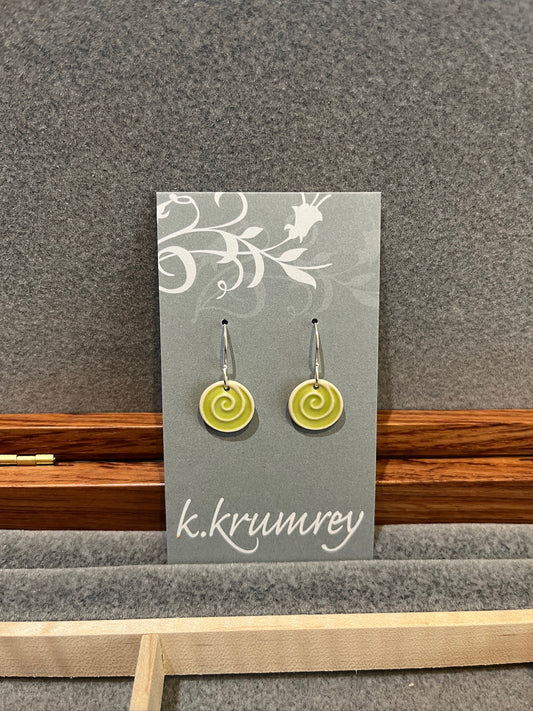 A4 Ceramic Swirl Earrings by Kim Krumrey