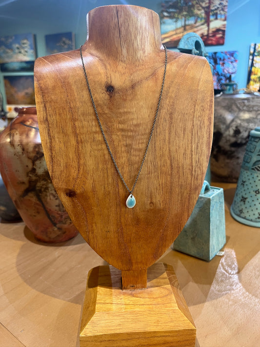 k1 Teardrop Ceramic Necklace by Kim Krumrey