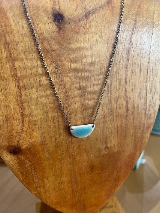 k8 Half Moon Ceramic Necklace by Kim Krumrey