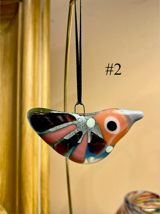 Fused Glass Bird Ornament by Susan Smith