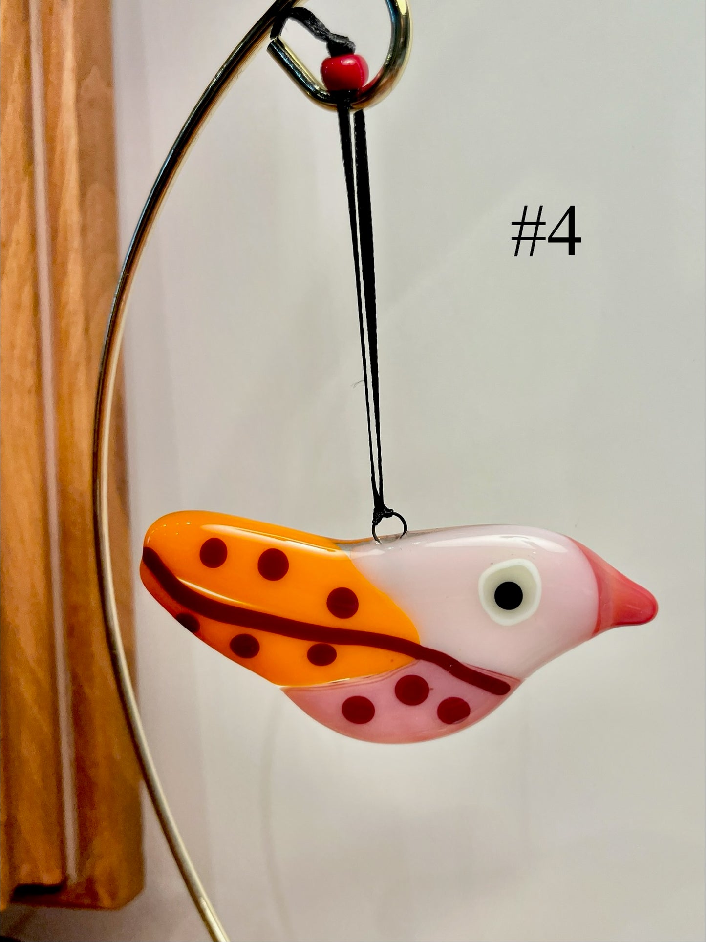 Fused Glass Bird Ornament by Susan Smith