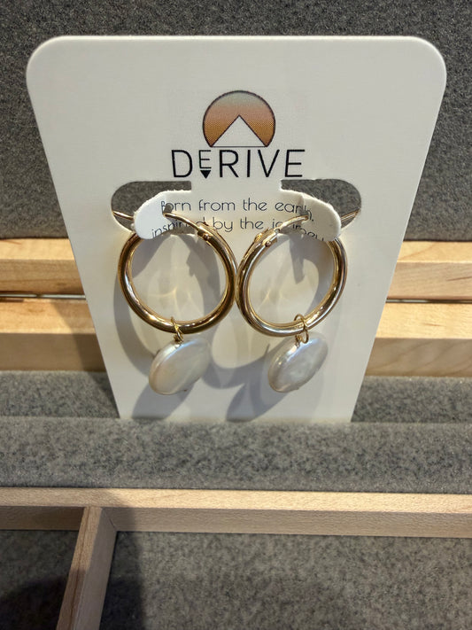 Classic Pearl Tube Hoop earrings by Derive