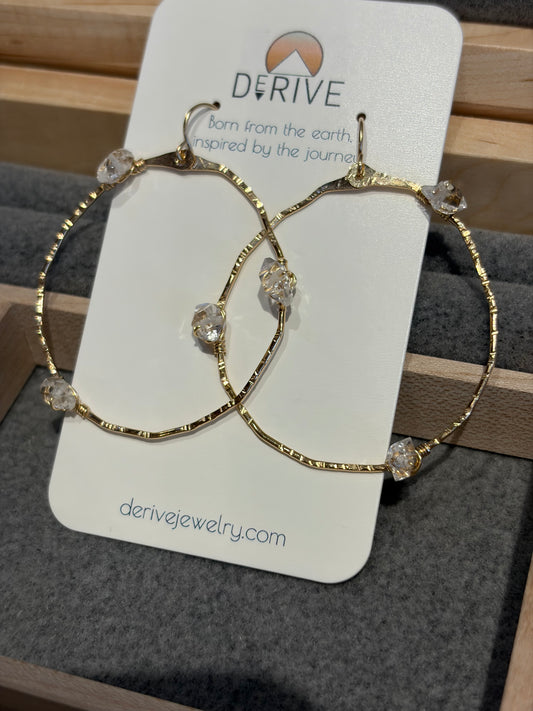 Stargazer Herkimer Diamond Hoop Earrings by Devive