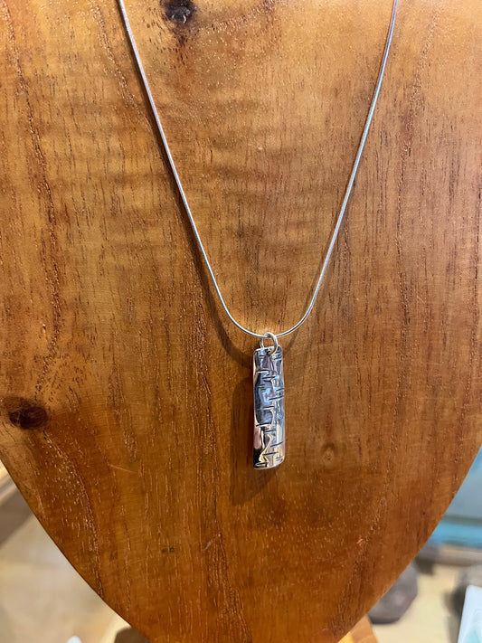 Sterling Short birch Pendant by Meg Tang