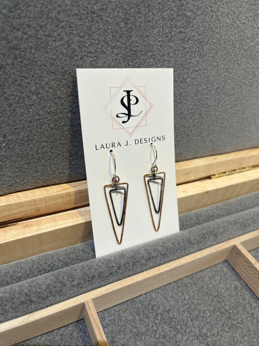 Karma Triangle Earrings by Laura J Designs
