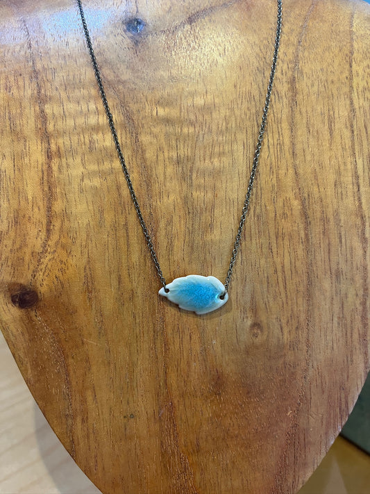 k4 Leaf Ceramic Necklace by Kim Krumrey