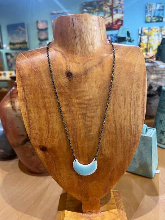 k24 Ceramic Moon Necklace by Kim Krumrey