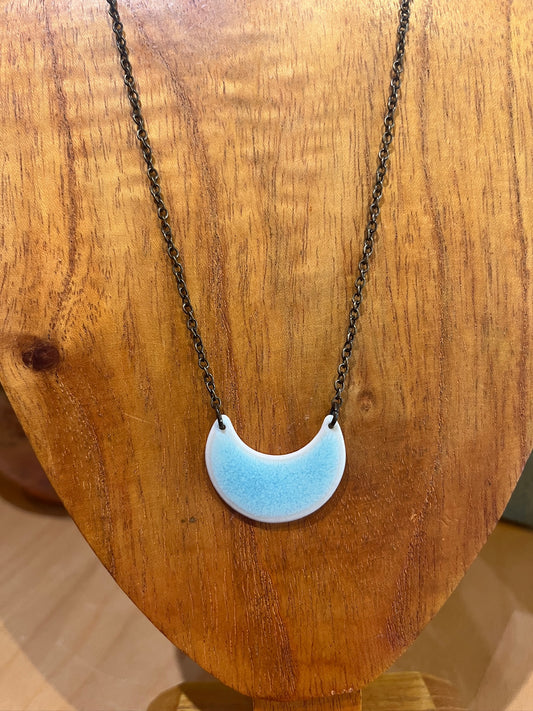 k24 Ceramic Moon Necklace by Kim Krumrey