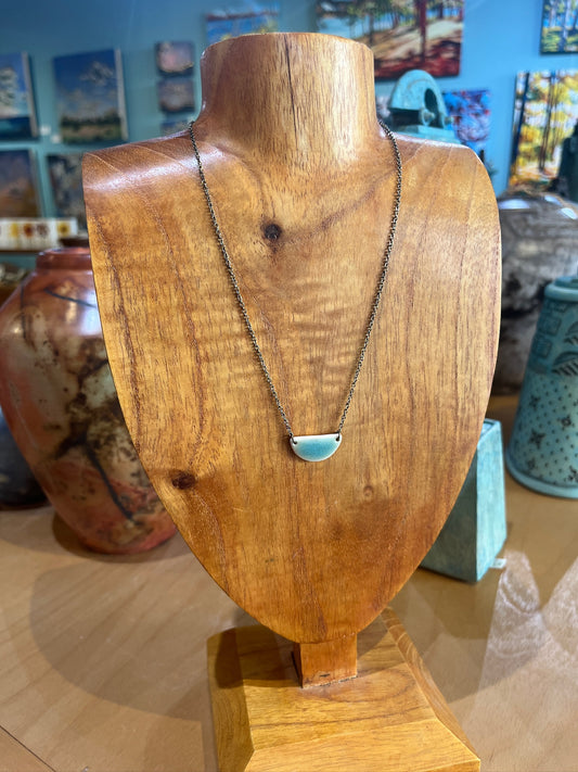 k8 Half Moon Ceramic Necklace by Kim Krumrey