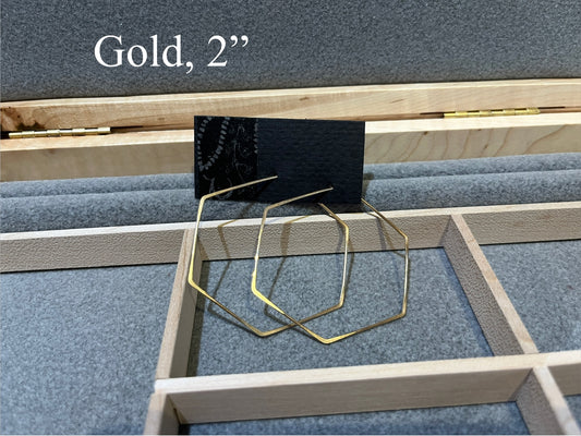 e007 Hexagon Earrings by Linda Trent