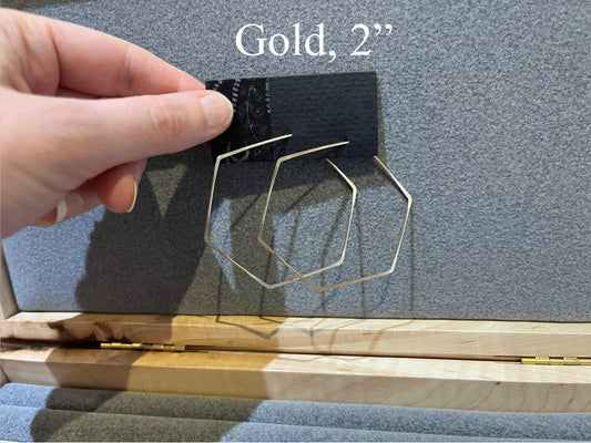 e007 Hexagon Earrings by Linda Trent