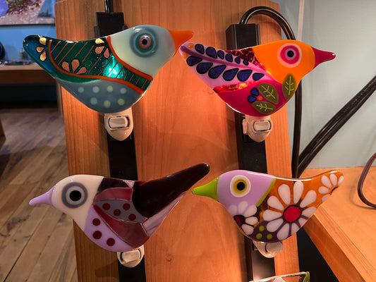 Fused Glass Bird Nightlight by Susan Smith